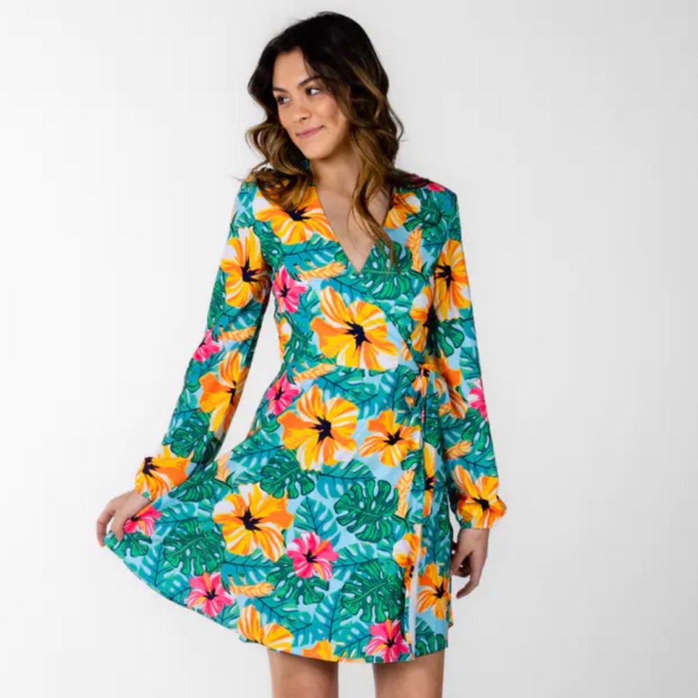 Shinesty Hibiscus Honeymoon Wrap Dress